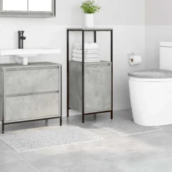 vidaXL Conjunto de alfombra de baño antideslizante 3 pcs PP Gris