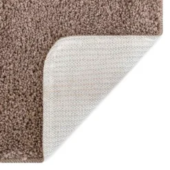 vidaXL Accesorios Para El Baño-Conjunto de alfombra de baño antideslizante 2 pcs Marrón PP