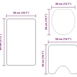 vidaXL Accesorios Para El Baño-Conjunto de alfombra de baño antideslizante 3 pcs Marrón PP