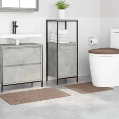 vidaXL Accesorios Para El Baño-Conjunto de alfombra de baño antideslizante 3 pcs Marrón PP