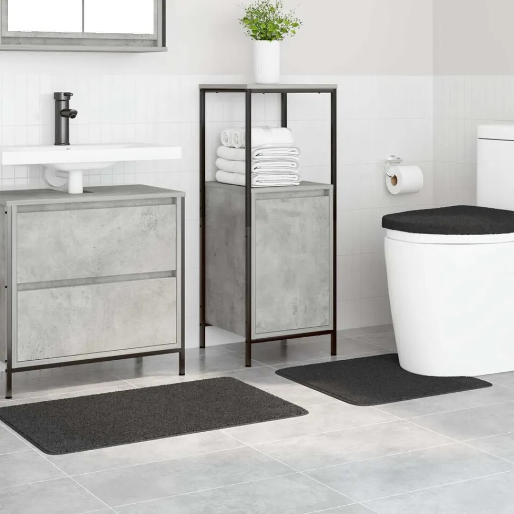 vidaXL Accesorios Para El Baño-Conjunto de alfombra de baño antideslizante 3 pcs