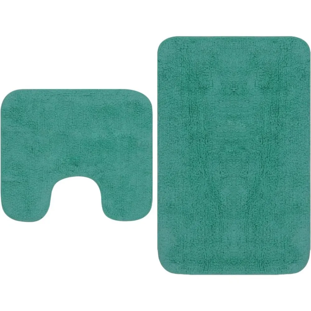 vidaXL Conjunto de alfombras de baño de tela 2 piezas turquesa Tuquesa Clearance