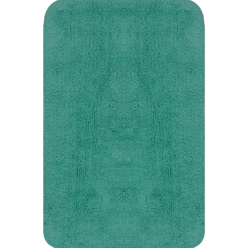 vidaXL Conjunto de alfombras de baño de tela 2 piezas turquesa Tuquesa Clearance