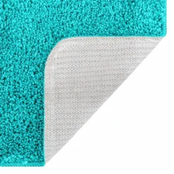 vidaXL Conjunto de alfombra de baño antideslizante 3 pcs PP Tuquesa Sale