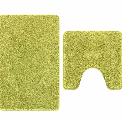 vidaXL Accesorios Para El Baño-Conjunto de alfombra de baño antideslizante 2 pcs PP