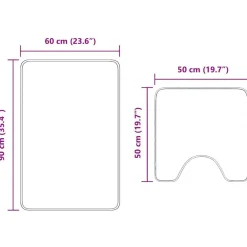 vidaXL Accesorios Para El Baño-Conjunto de alfombra de baño antideslizante 2 pcs PP
