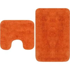 vidaXL Accesorios Para El Baño-Conjunto de alfombrillas de baño de tela 2 piezas