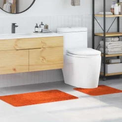 vidaXL Accesorios Para El Baño-Conjunto de alfombra de baño antideslizante 2 pcs PP