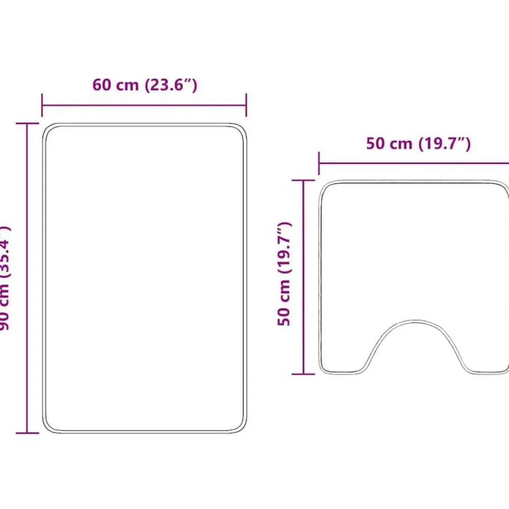 vidaXL Conjunto de alfombra de baño antideslizante 2 pcs PP Tuquesa Online