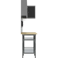vidaXL Accesorios De Bricolaje-Conjunto de armarios de trabajo con estante 10 pcs y Gris