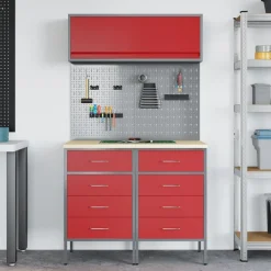 vidaXL Accesorios De Bricolaje-Conjunto de armarios de trabajo con cajón Manual 5 pcs