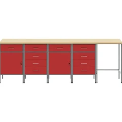 vidaXL Accesorios De Bricolaje-Conjunto de armarios de trabajo con cajón 5 pcs y Gris