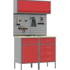 vidaXL Accesorios De Bricolaje-Conjunto de armarios de trabajo con cajón Manual 5 pcs