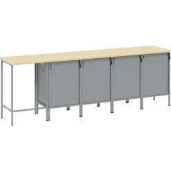 vidaXL Conjunto de armarios de trabajo con cajón 5 pcs y Gris Negro