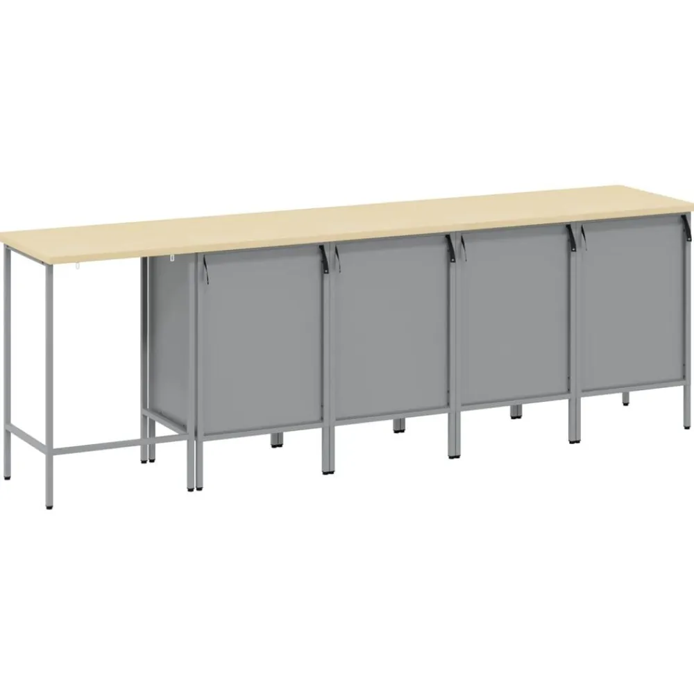 vidaXL Conjunto de armarios de trabajo con cajón 5 pcs y Gris Negro