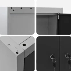 vidaXL Accesorios De Bricolaje-Conjunto de armarios de trabajo con cajón 12 pcs y Gris
