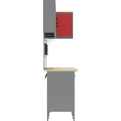 vidaXL Accesorios De Bricolaje-Conjunto de armarios de trabajo con cajón 12 pcs y Gris