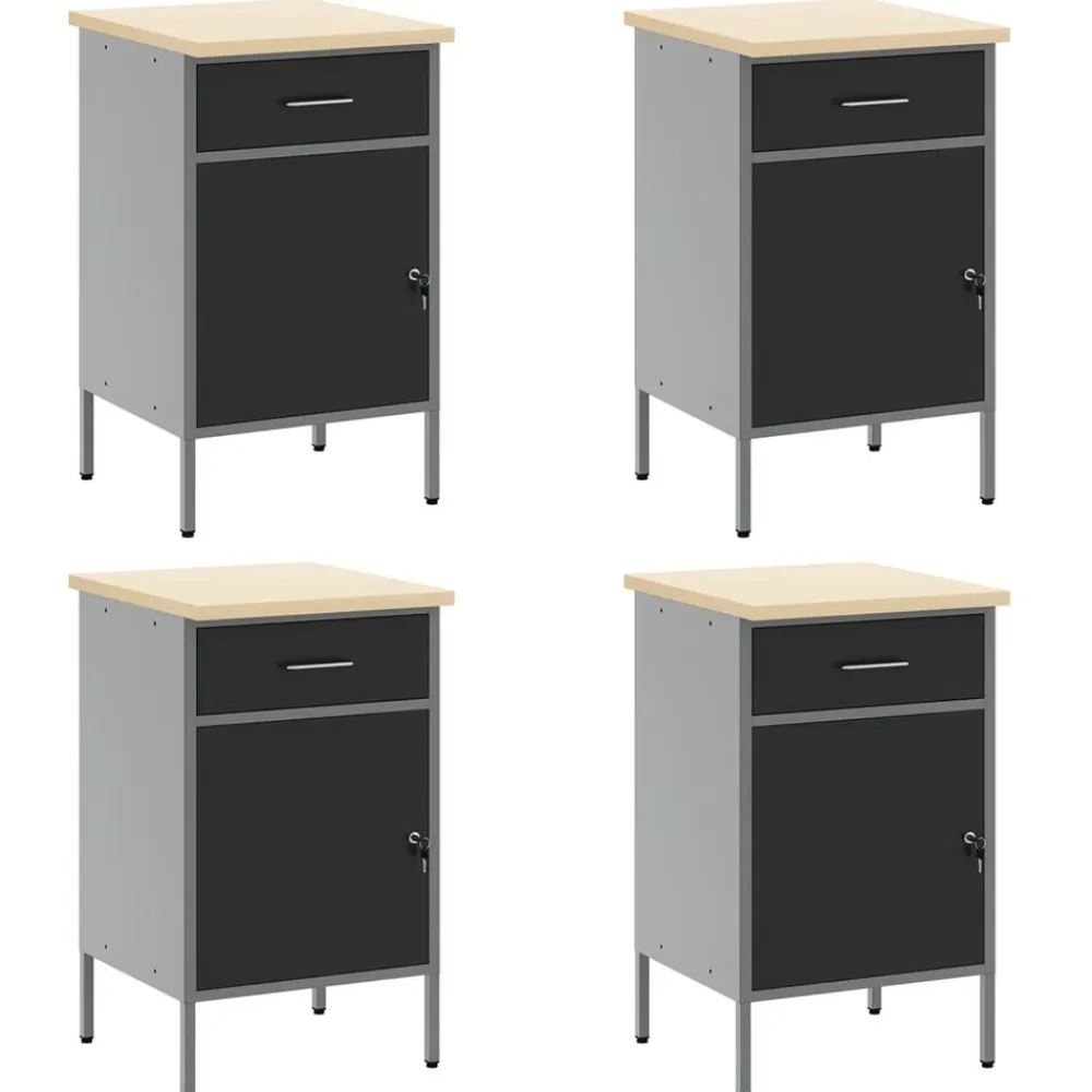 vidaXL Accesorios De Bricolaje-Conjunto de armarios de trabajo con cajón Manual 10 pcs