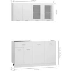vidaXL Armarios Y Almacenamiento-Conjunto de armarios de cocina de 4 piezas