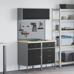 vidaXL Accesorios De Bricolaje-Conjunto de armarios de trabajo con cajón Manual 5 pcs