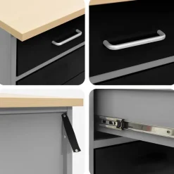 vidaXL Accesorios De Bricolaje-Conjunto de armarios de trabajo con cajón Manual 5 pcs