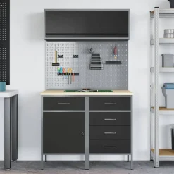 vidaXL Accesorios De Bricolaje-Conjunto de armarios de trabajo con cajón Manual 5 pcs