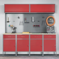 vidaXL Accesorios De Bricolaje-Conjunto de armarios de trabajo con cajón Manual 10 pcs