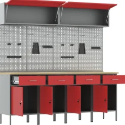 vidaXL Accesorios De Bricolaje-Conjunto de armarios de trabajo con cajón Manual 10 pcs