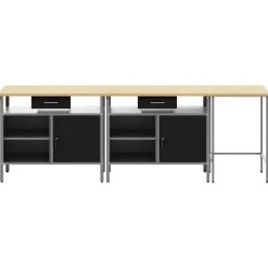 vidaXL Conjunto de banco de trabajo con cajón 3 pcs Rojo y Gris Negro Hot