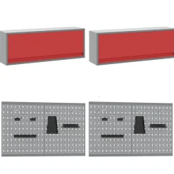 vidaXL Accesorios De Bricolaje-Conjunto de banco de trabajo con cajón 8 pcs y Gris