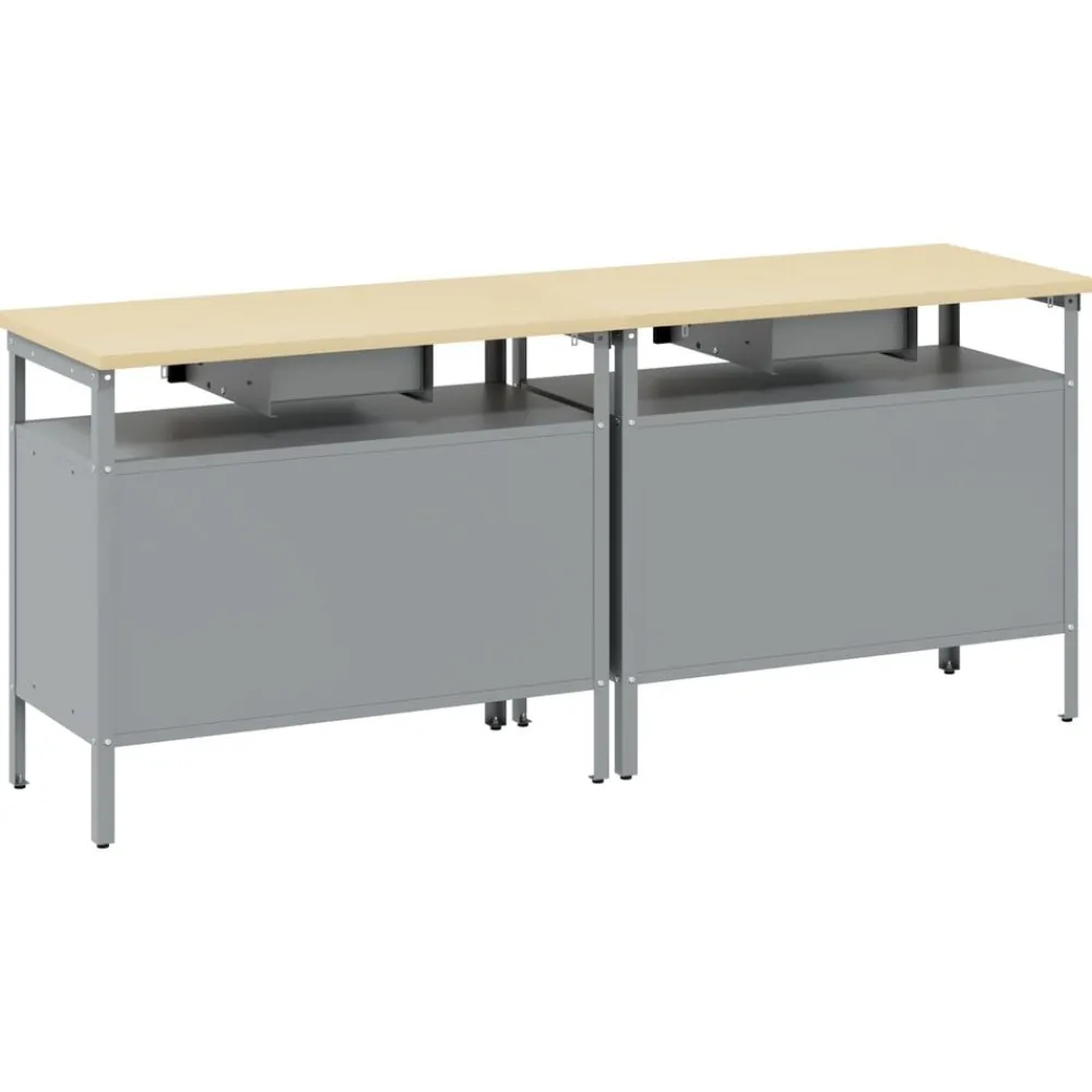 vidaXL Conjunto de banco de trabajo con cajón 2 pcs y Gris Negro Discount