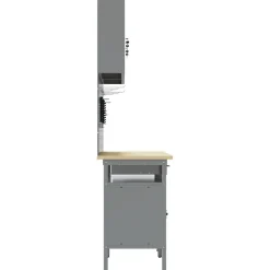 vidaXL Accesorios De Bricolaje-Conjunto de banco de trabajo con cajón 8 pcs Rojo y Gris