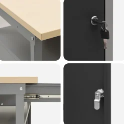 vidaXL Accesorios De Bricolaje-Conjunto de banco de trabajo con cajón 8 pcs y Gris