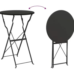 vidaXL Muebles De Jardín-Conjunto de Bistro Plegable 3 pcs Acero