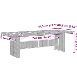 vidaXL Conjunto de Comedor de Jardín 9 pcs ratán sintético Gris Outlet