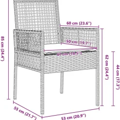 vidaXL Conjunto de Comedor de Jardín 9 pcs Marrón ratán sintético Marrón y crema Outlet