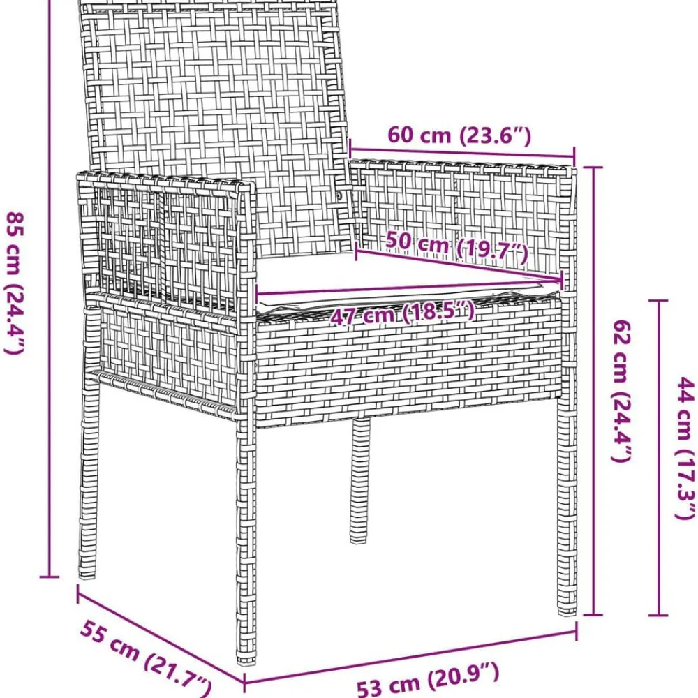 vidaXL Conjunto de Comedor de Jardín 9 pcs Marrón ratán sintético Marrón y crema Outlet