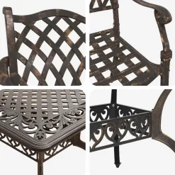 vidaXL Conjunto de Comedor de Jardín 5 pcs Aluminio Bronce Hot