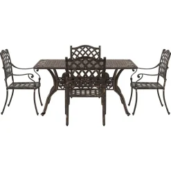 vidaXL Conjunto de Comedor de Jardín 5 pcs Aluminio Bronce Hot