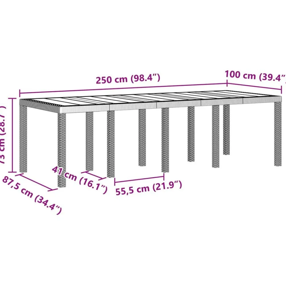 vidaXL Conjunto de Comedor de Jardín 11 pcs Marrón Polipropileno Marrón New