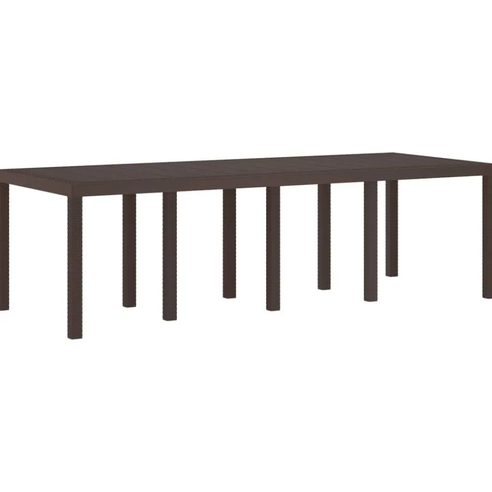 vidaXL Conjunto de Comedor de Jardín 11 pcs Marrón Polipropileno Marrón New