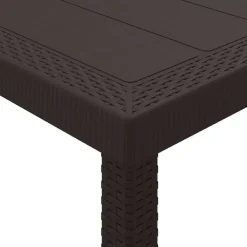 vidaXL Conjunto de Comedor de Jardín 11 pcs Marrón Polipropileno Marrón New