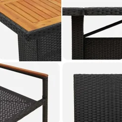 vidaXL Muebles De Jardín-Conjunto de Comedor de Jardín 11 pcs ratán sintético
