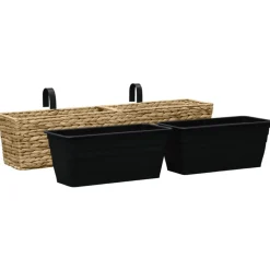 vidaXL Conjunto de jardineras 2 unidades jacinto de agua Marrón claro Clearance