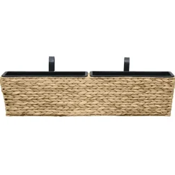 vidaXL Conjunto de jardineras 2 unidades jacinto de agua Marrón claro Clearance