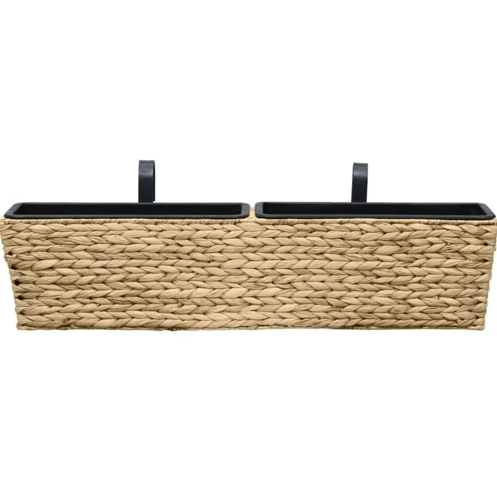 vidaXL Conjunto de jardineras 2 unidades jacinto de agua Marrón claro Clearance