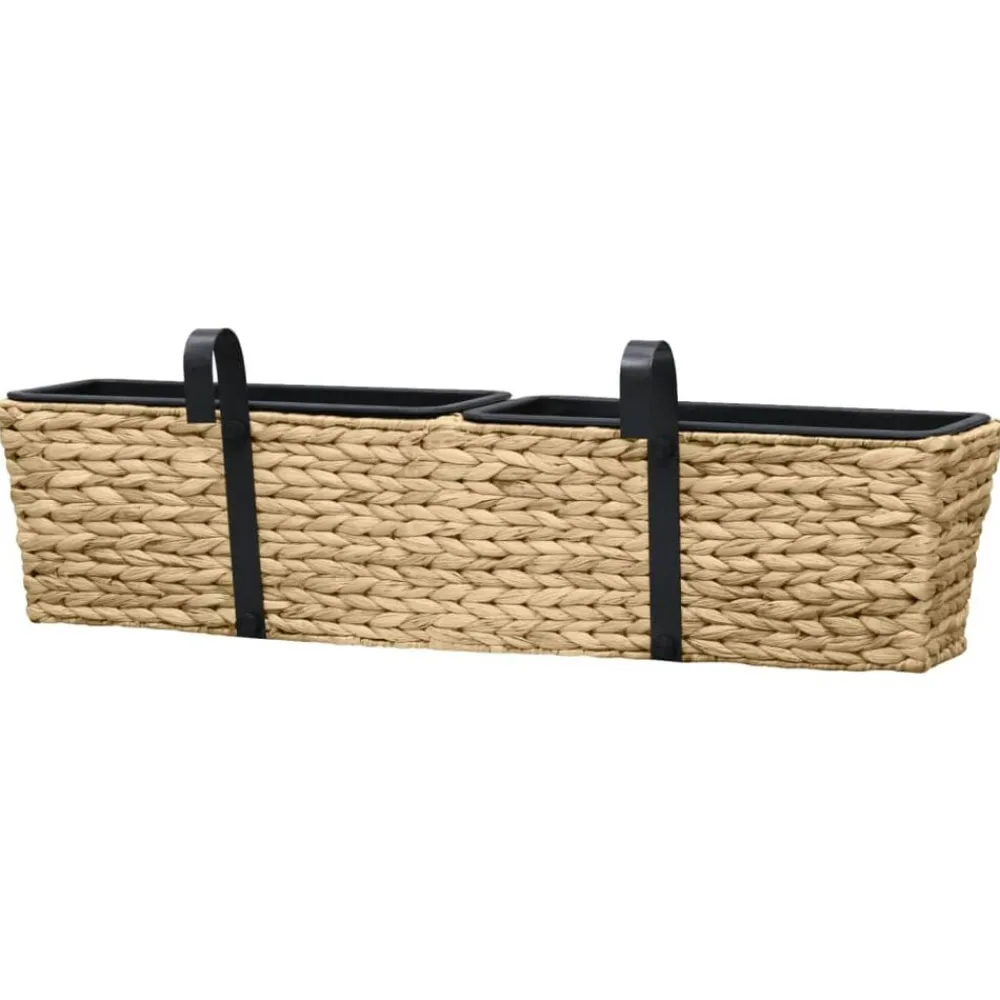 vidaXL Conjunto de jardineras 2 unidades jacinto de agua Marrón claro Clearance