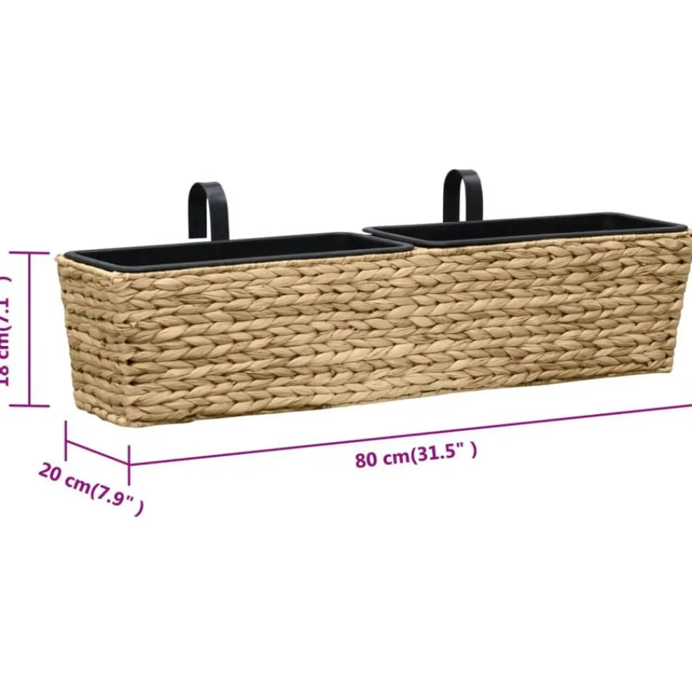 vidaXL Conjunto de jardineras 2 unidades jacinto de agua Marrón claro Clearance