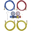 vidaXL Herramientas-Conjunto de manómetro de cuatro vías para aire acondicionado