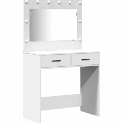 vidaXL Armarios Y Almacenamiento-Conjunto de mesa de vestidor con LED 3 pcs Madera de ingeniería